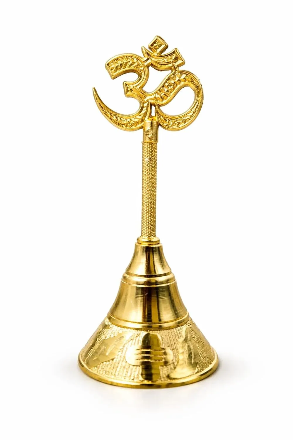 Traditional Om Hand Bell for Home Temple  Decorative Spiritual Bell with Sacred Symbol Handle